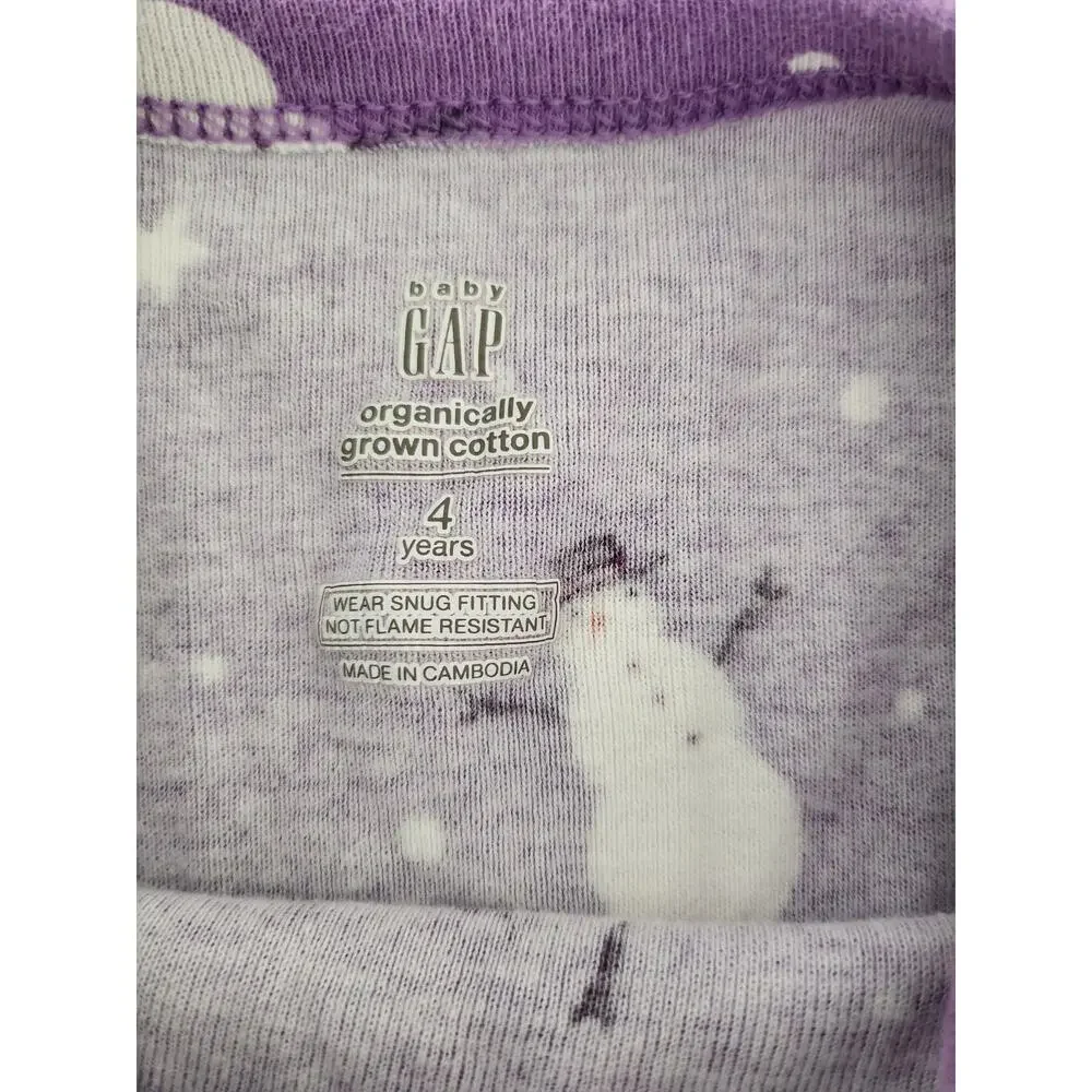 4 Gap Snowman cotton pajamas